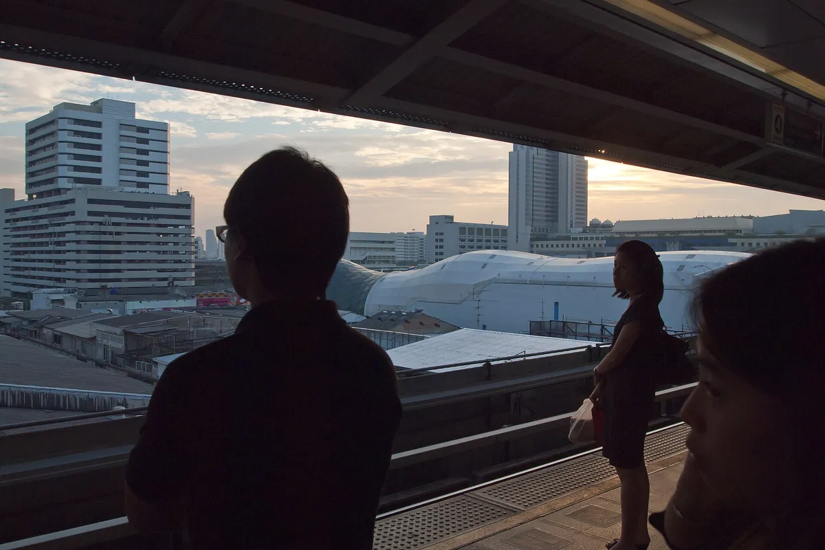 Bangkok skyline from Siam BTS Skytrain station, Bangkok, Thailand