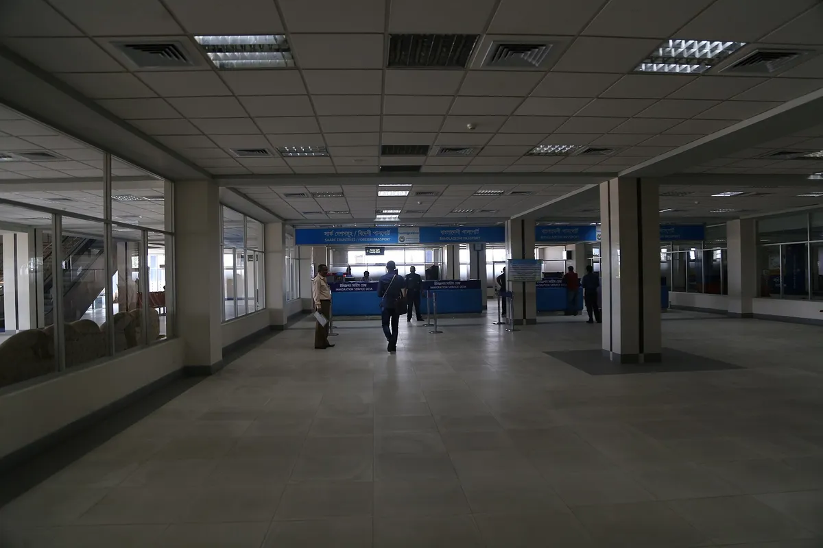 Passport control at Osmani International Airport, Sylhet May 2015 02