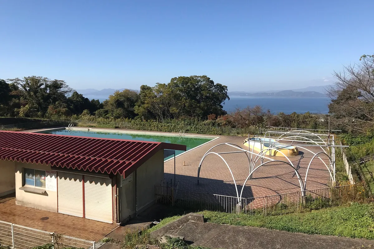 Tachibana Bay and swimming pool of Unzen Resort Hotel