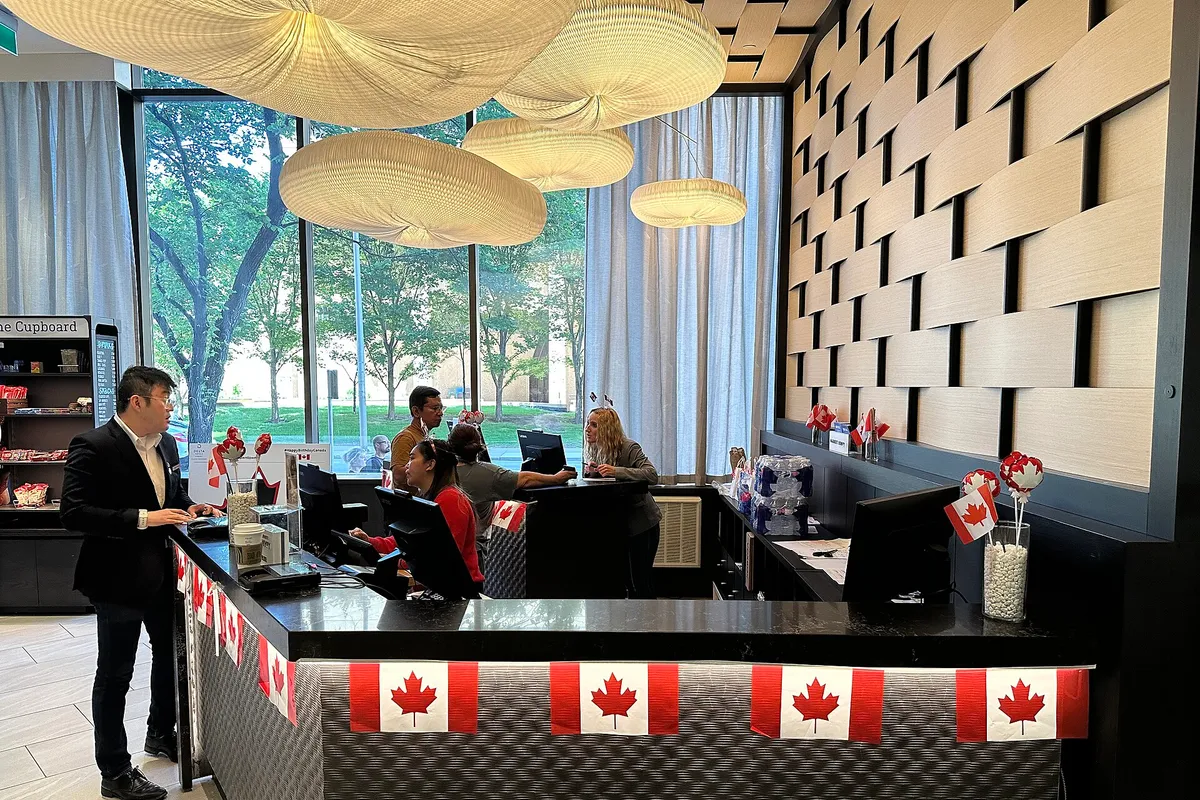 Canada Day in the Delta Hotels Calgary Downtown lobby